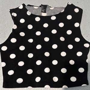 Forever 21 Black White Polka Dot Tank Small